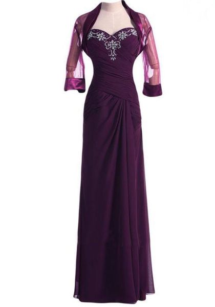 sell sweep train chiffon grape mother of the bride dresses sweetheart with beaded with jacket for wedding party, Black;coppery
sell sweep train chiffon grape mother of the bride dresses sweetheart with beaded with jacket for wedding party, Black;coppery