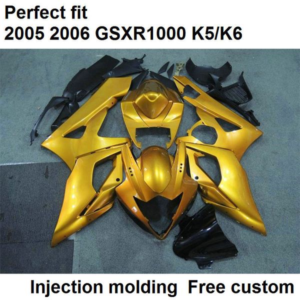 injection molding fairings for suzuki gsxr1000 2005 2006 black gold motorcycle fairing kit gsxr1000 05 06 fd85