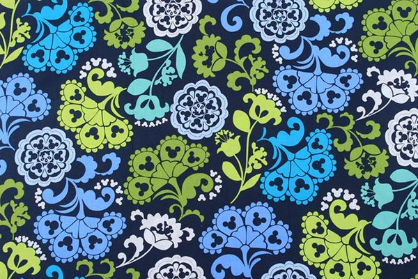 

150cm width blue Cartoon Pattern flower check Cotton fabric for diy cloth,clothing/pillow/handbag/bed special purpose fabrics