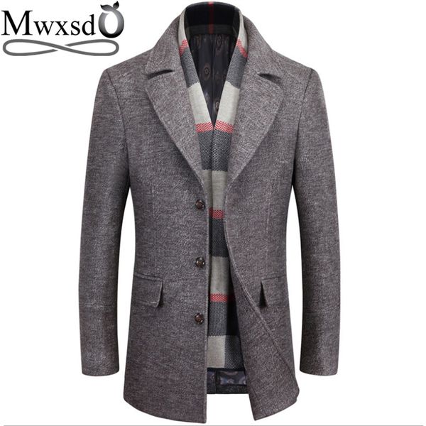 mwxsd brand winter men's thick warm wool jackets and coat men slim fit woolen scarf collar blend jacket male wool coat clothing, Black;brown
mwxsd brand winter men's thick warm wool jackets and coat men slim fit woolen scarf collar blend jacket male wool coat clothing, Black;brown
