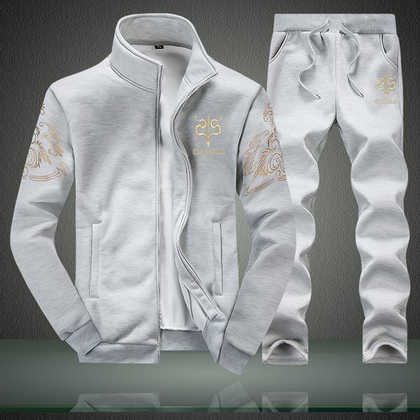 active brand new men set fashion autumn spring sporting suit sweatshirt +sweatpants 2 pieces mens clothing slim male tracksuit, Gray
active brand new men set fashion autumn spring sporting suit sweatshirt +sweatpants 2 pieces mens clothing slim male tracksuit, Gray
