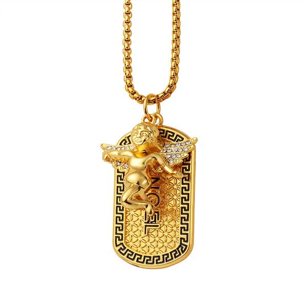 fashion jewelry trendy 18k gold plated necklace men lovely pray angel medal pendant rock micro hip hop cool 75cm long chain, Silver
fashion jewelry trendy 18k gold plated necklace men lovely pray angel medal pendant rock micro hip hop cool 75cm long chain, Silver