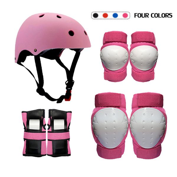 children's sports protective gear skateboard skating helmet boy and girl protective gear set knee pads wrist elbow four sets, Black;gray
children's sports protective gear skateboard skating helmet boy and girl protective gear set knee pads wrist elbow four sets, Black;gray