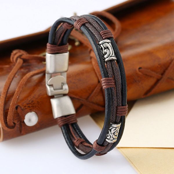 new retro leather bracelets men women rope leather braided bracelet wristbands vintage punk jewelry gift, Golden;silver
new retro leather bracelets men women rope leather braided bracelet wristbands vintage punk jewelry gift, Golden;silver