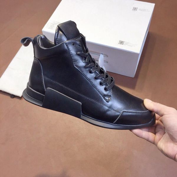 2018 winter leather men shoes boots shoes designer sneakers sandals real high heel shoes with box dust bag, Black
2018 winter leather men shoes boots shoes designer sneakers sandals real high heel shoes with box dust bag, Black