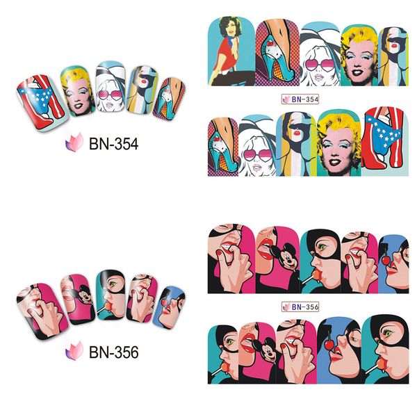 12 popular art slide nails full wrapped water transfer stickers diy paste mouth girl cool design manicure applique bn349-360, Black
12 popular art slide nails full wrapped water transfer stickers diy paste mouth girl cool design manicure applique bn349-360, Black