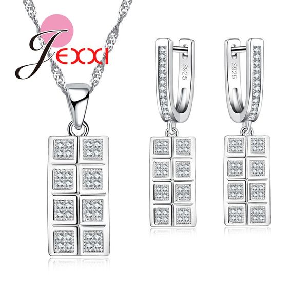 jemmin geometric rectangle pendant necklace earrings 925 sterling silver jewelry set for sharp business woman crystal jewelry, Black
jemmin geometric rectangle pendant necklace earrings 925 sterling silver jewelry set for sharp business woman crystal jewelry, Black