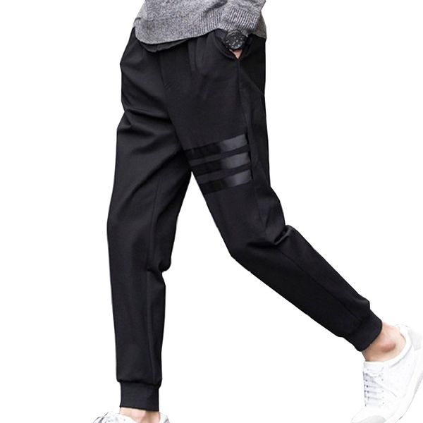 pencil feet pants fit mens casual pants spring breathable skinny pencil men slim straight elastic trousers striped, Black
pencil feet pants fit mens casual pants spring breathable skinny pencil men slim straight elastic trousers striped, Black