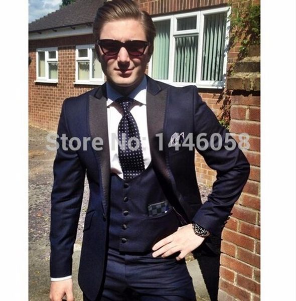 new classic style tuxedos for men groomsmen men's suit black lapel navy blue bridegroom wedding prom suits (jacket+pants+vest, White;black
new classic style tuxedos for men groomsmen men's suit black lapel navy blue bridegroom wedding prom suits (jacket+pants+vest, White;black