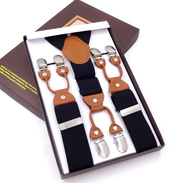leather& elastic alloy 6 clips male vintage casual suspenders commercial western-style trousers man's braces strap, Black;white
leather& elastic alloy 6 clips male vintage casual suspenders commercial western-style trousers man's braces strap, Black;white