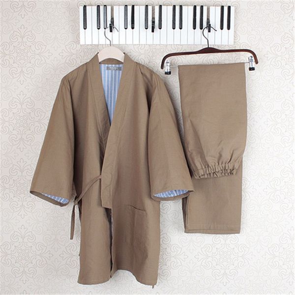 V-Neck Cotton Yukata Japanese Kimono Men Pajamas Sleepwear Mens Cotton Kimono Robe and Pants M L Size Hot Sale
V-Neck Cotton Yukata Japanese Kimono Men Pajamas Sleepwear Mens Cotton Kimono Robe and Pants M L Size Hot Sale