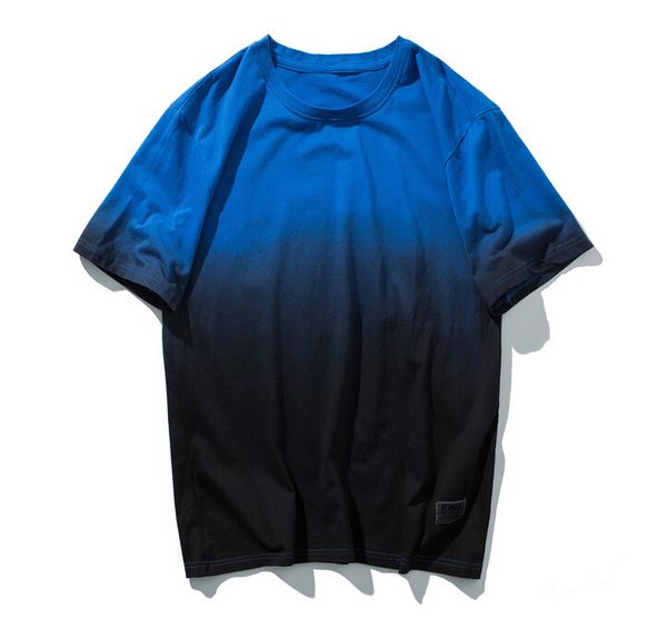 high street hip hop men summer gradient color tshirts male crew neck tees short sleeved fashion, White;black
high street hip hop men summer gradient color tshirts male crew neck tees short sleeved fashion, White;black
