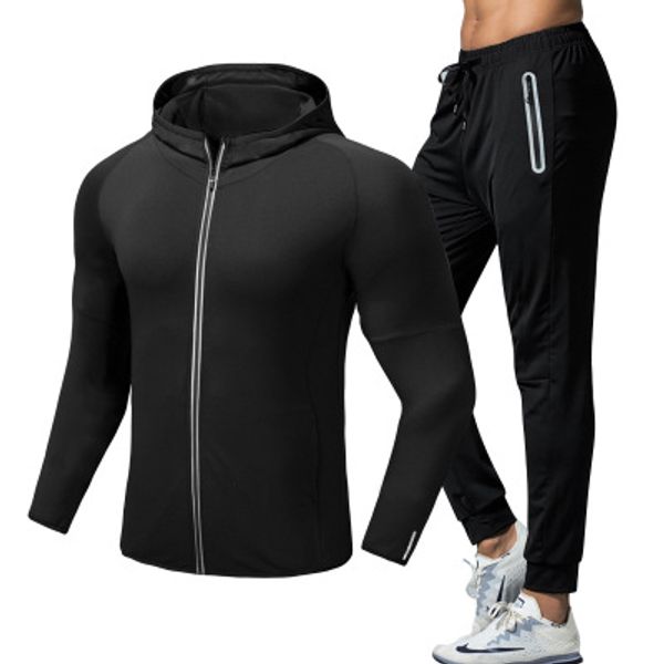 men tracksuit set casual sports pants trousers+thin quick-drying workout hooded jacket sportwear suits long sleeve fitness s-xxl, Black;blue
men tracksuit set casual sports pants trousers+thin quick-drying workout hooded jacket sportwear suits long sleeve fitness s-xxl, Black;blue