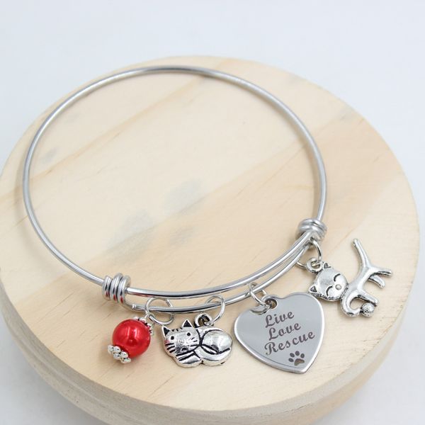 wholesale stainless steel jewelry animal rescue pet cats charm bracelets adjustable wire bangle for women, Golden;silver
wholesale stainless steel jewelry animal rescue pet cats charm bracelets adjustable wire bangle for women, Golden;silver