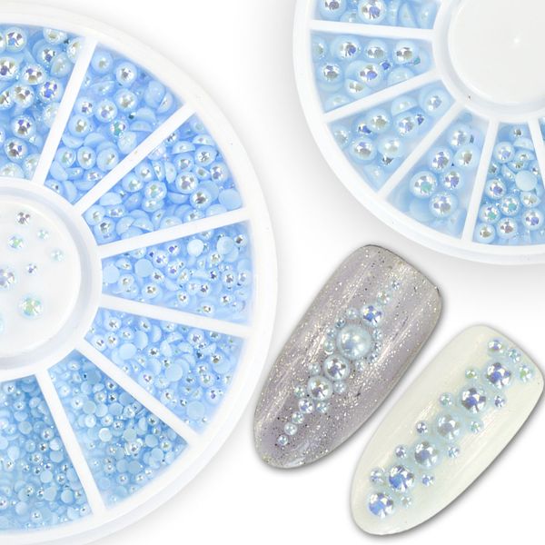 1 wheel 3d nail rhinestone mixed 4 sizes light blue ab pearl rhinestones for nail art decorations uv gel nails accessories la252, Silver;gold
1 wheel 3d nail rhinestone mixed 4 sizes light blue ab pearl rhinestones for nail art decorations uv gel nails accessories la252, Silver;gold