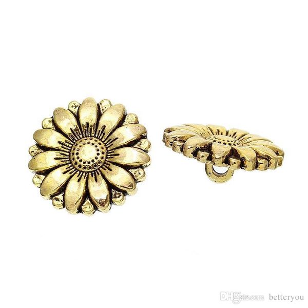 style of ancient gold lead and nickel sunflower shaped button 18 mm fashion charm metal buttons, Silver
style of ancient gold lead and nickel sunflower shaped button 18 mm fashion charm metal buttons, Silver