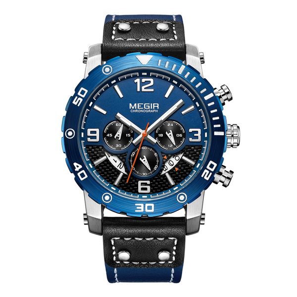 megir men's watches casual luxury luminous watch multiple functions genuine leather waterproof chronograph sport watch for men, Slivery;brown
megir men's watches casual luxury luminous watch multiple functions genuine leather waterproof chronograph sport watch for men, Slivery;brown