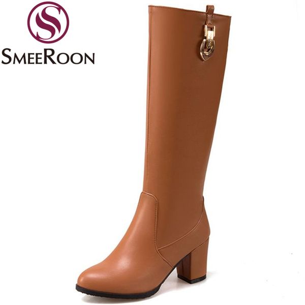 smeeroon knee high boots waterproof simple winter boots skid resistance round toe thick high heels women's shoes plus size, Black
smeeroon knee high boots waterproof simple winter boots skid resistance round toe thick high heels women's shoes plus size, Black