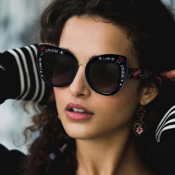 qpeclou new big cat eye sunglasses women unique letters glasses female 2018 brand sun glasses oversized shades oculos eyewear, White;black
qpeclou new big cat eye sunglasses women unique letters glasses female 2018 brand sun glasses oversized shades oculos eyewear, White;black