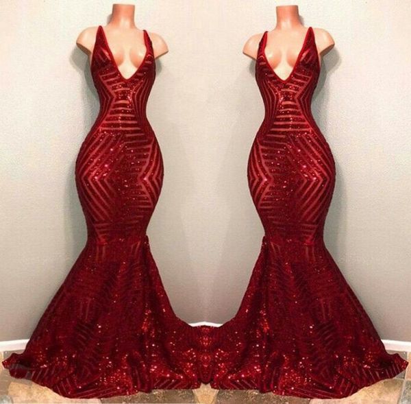 2018 Red Bling Bling Sequined Prom Party Dresses Sleeveless Mermaid Plunging V Neck Black Girl African Celebrity Dresses Evening Gowns
2018 Red Bling Bling Sequined Prom Party Dresses Sleeveless Mermaid Plunging V Neck Black Girl African Celebrity Dresses Evening Gowns