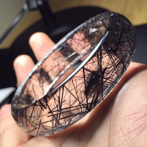 54mm natural quartz black hair rutilated crystal bangle bracelet handwork, Golden;silver
54mm natural quartz black hair rutilated crystal bangle bracelet handwork, Golden;silver
