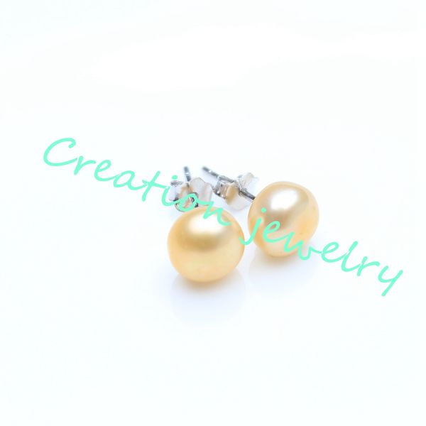 pearl earrings for women 7-8mm freshwater cultured pearl stud earrings 925 sterling silver, Golden;silver
pearl earrings for women 7-8mm freshwater cultured pearl stud earrings 925 sterling silver, Golden;silver