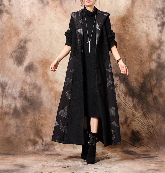 women winter woollen coat outerwear ladies loose wool&blends trench coat female long female hooded overcoat 2019, Black
women winter woollen coat outerwear ladies loose wool&blends trench coat female long female hooded overcoat 2019, Black