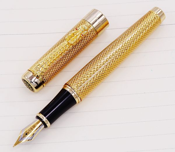 jinhao 1200 vintage luxurious fountain pen beautiful ripple with dragon clip, noble golden metal carving ink pens collection
jinhao 1200 vintage luxurious fountain pen beautiful ripple with dragon clip, noble golden metal carving ink pens collection