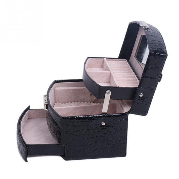 jewelry box mirror display storage case three layers organizer box exquisite 
jewelry box mirror display storage case three layers organizer box exquisite