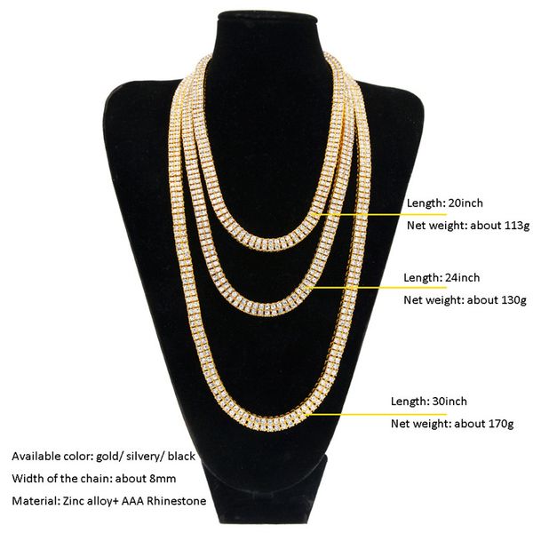 hip hop iced out tennis chain колье с 2 рядами серебро золото черный цвет 2 ряда rhinestone цепочка для мужчин, Golden;silver
hip hop iced out tennis chain колье с 2 рядами серебро золото черный цвет 2 ряда rhinestone цепочка для мужчин, Golden;silver