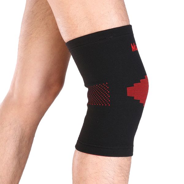 

mumian a03 classic red black color knitting keep warm sports knee sleeve brace - 1pcs suitable for a variety of fitness and sports, Black;gray