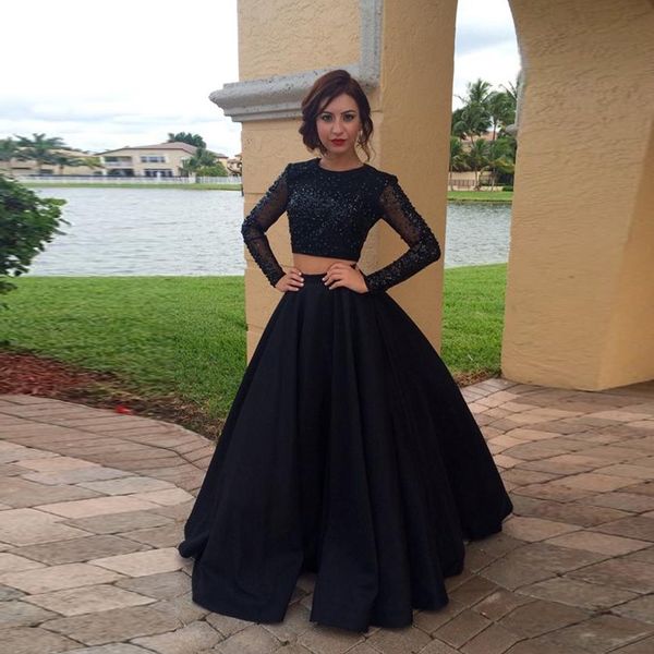 black two pieces beaded crystal prom dress long sleeve ball gown evening dresses vestidos de fiesta
black two pieces beaded crystal prom dress long sleeve ball gown evening dresses vestidos de fiesta