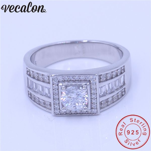 vecalon men jewelry genuine 100% soild 925 sterling silver ring 1ct diamonique cz engagement wedding band ring for men father, Slivery;golden
vecalon men jewelry genuine 100% soild 925 sterling silver ring 1ct diamonique cz engagement wedding band ring for men father, Slivery;golden