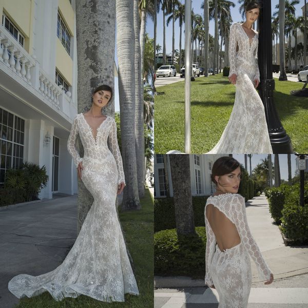 2019 new mermaid wedding dresses hollow back lace deep v neck beads appliques long sleeve wedding dress sweep train robe de mariée bridal, White
2019 new mermaid wedding dresses hollow back lace deep v neck beads appliques long sleeve wedding dress sweep train robe de mariée bridal, White