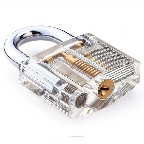 Transparent Visible Padlock Practice Lock allows you to see how the moving parts work, and how the pins work when a key is inserted
Transparent Visible Padlock Practice Lock allows you to see how the moving parts work, and how the pins work when a key is inserted