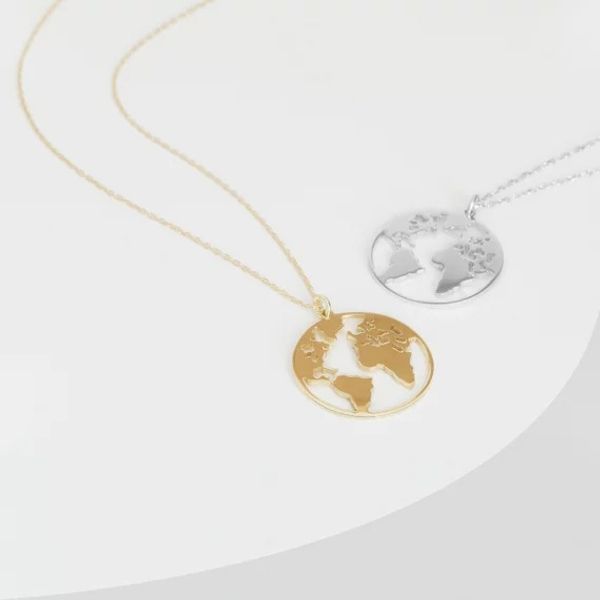 map necklace gift for friends hollow out earth pendants personalized fashion travel trip necklace jewelry, Silver
map necklace gift for friends hollow out earth pendants personalized fashion travel trip necklace jewelry, Silver
