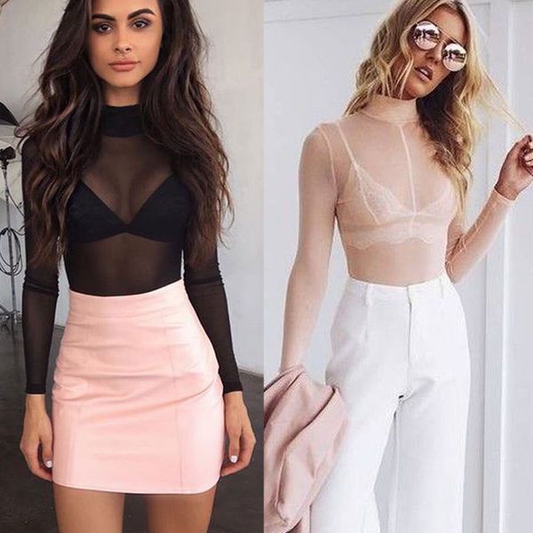 2018 summer fashion women blouse women's net long sleeve see through pure semi transparent blouse, White
2018 summer fashion women blouse women's net long sleeve see through pure semi transparent blouse, White
