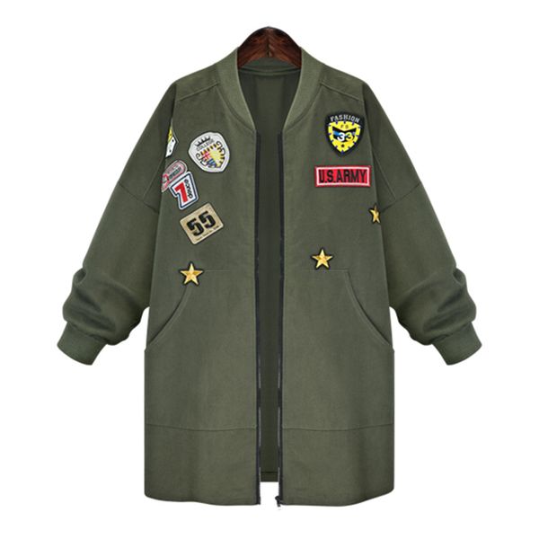 ladies jackets coats womens emboridery oversize windbreaker long sleeve zipper coats plus size badges bomber jacket outerwear, Tan;black
ladies jackets coats womens emboridery oversize windbreaker long sleeve zipper coats plus size badges bomber jacket outerwear, Tan;black