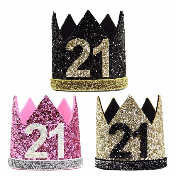 21th birthday hat gold black pink princess crown number party hat glitter birthday headband accessories
21th birthday hat gold black pink princess crown number party hat glitter birthday headband accessories