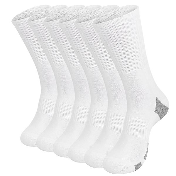 6 pairs performance athletic cotton crew socks sport cushion moisture wicking extra heavy basketball socks for boy girl men women, Black
6 pairs performance athletic cotton crew socks sport cushion moisture wicking extra heavy basketball socks for boy girl men women, Black