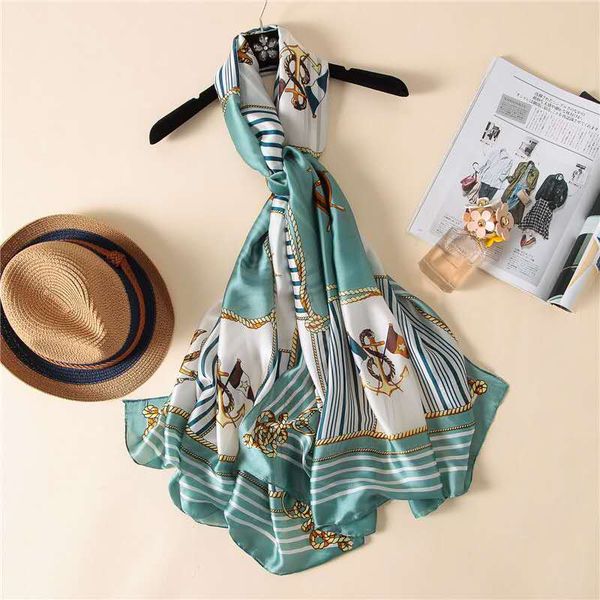 long shawl scarfs for printed women scarves sunscreen large lightweight silk 100% ahumd, Blue;gray
long shawl scarfs for printed women scarves sunscreen large lightweight silk 100% ahumd, Blue;gray