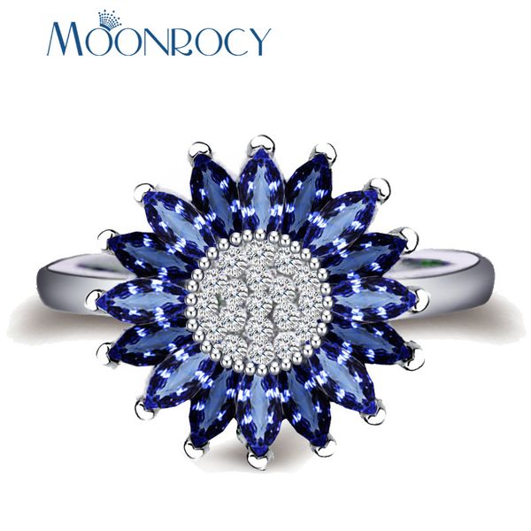 moonrocy sier color cubic zirconia cz blue crystal wedding rings sun flower for women girls drop shipping fashion jewelry gift, Golden;silver
moonrocy sier color cubic zirconia cz blue crystal wedding rings sun flower for women girls drop shipping fashion jewelry gift, Golden;silver