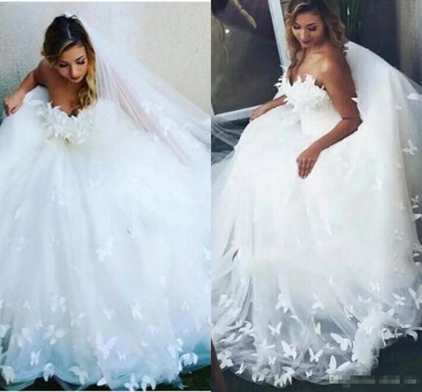 butterfly appliques country wedding dresses a line sweetheart tulle plus size wedding dress back zipper sweep train beach bridal dress cheap, White 
butterfly appliques country wedding dresses a line sweetheart tulle plus size wedding dress back zipper sweep train beach bridal dress cheap, White