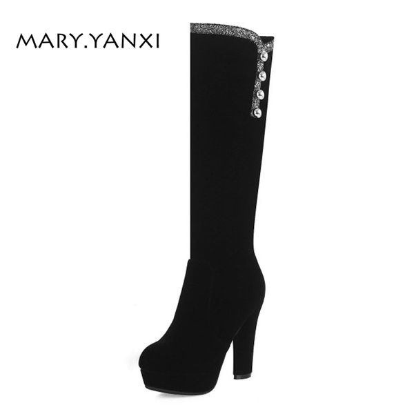 winter women lady shoes long boots knee high boots flock nubuck zip round toe high square heels big size solid platform bling, Black
winter women lady shoes long boots knee high boots flock nubuck zip round toe high square heels big size solid platform bling, Black
