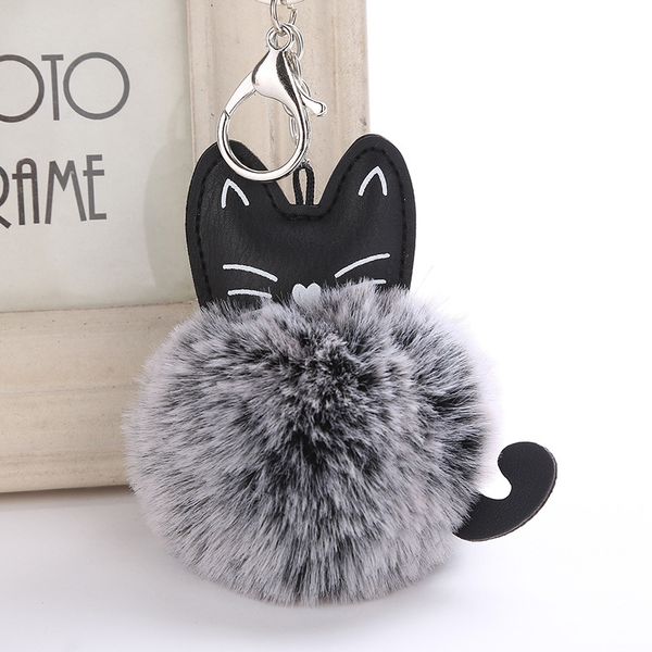 keychain cat/cute fur ball key chain women pu leather cartoon pendant car key rings bag keyholder/keyring fashion accessories, Silver
keychain cat/cute fur ball key chain women pu leather cartoon pendant car key rings bag keyholder/keyring fashion accessories, Silver