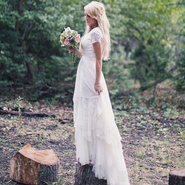 Western Country Wedding Dresses A-Line with Short Sleeve Jewel Lace Floor Length Chiffon Vintage Boho Garden Beach Wedding Bridal Gowns
Western Country Wedding Dresses A-Line with Short Sleeve Jewel Lace Floor Length Chiffon Vintage Boho Garden Beach Wedding Bridal Gowns