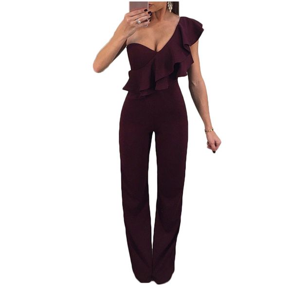 womens backless ruffles jumpsuits one-shoulder casual loose wide leg long pants summer size s-xl black ilstile 2018 fashion, Black;white
womens backless ruffles jumpsuits one-shoulder casual loose wide leg long pants summer size s-xl black ilstile 2018 fashion, Black;white
