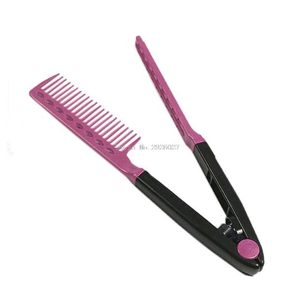 1pc diy salon folding hairdress styling hair straightener v comb -b118, Silver
1pc diy salon folding hairdress styling hair straightener v comb -b118, Silver