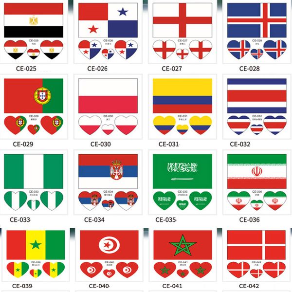 waterproof tattoo sticker national flag banners soccer fans heart-shaped on face arm wrist body stickers 32 teams hh7-975
waterproof tattoo sticker national flag banners soccer fans heart-shaped on face arm wrist body stickers 32 teams hh7-975