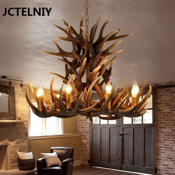 European style retro antlers chandelier American village resin chandeliers living room restaurant LED lights bar lamps
European style retro antlers chandelier American village resin chandeliers living room restaurant LED lights bar lamps